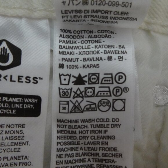 Levi's 501 Cropped Jeans Women's 27x26 White Denim Distressed Button Fly - Picture 13 of 13